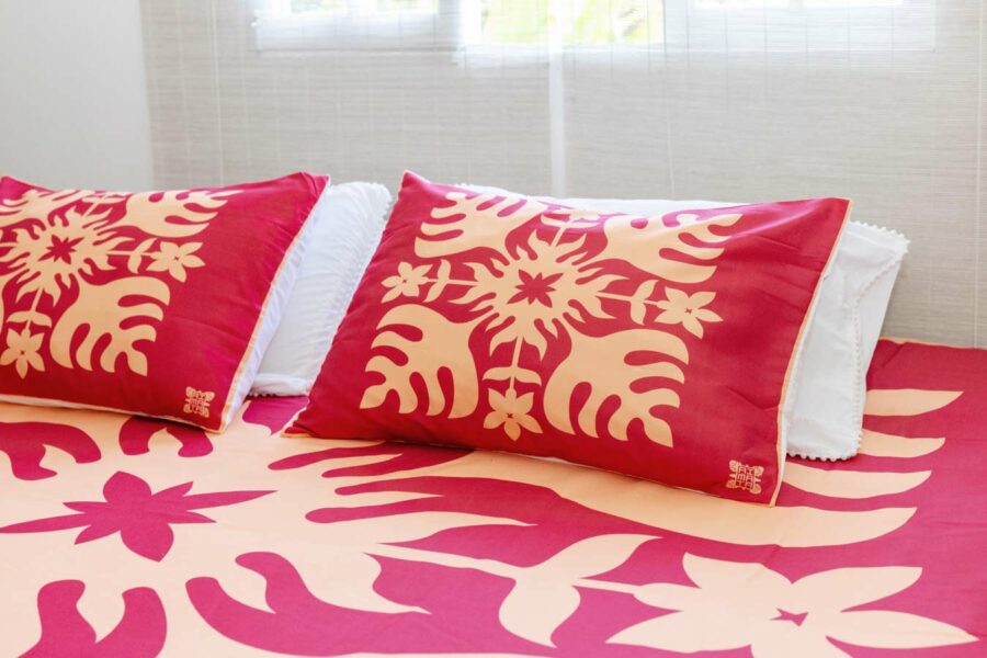 Aimata Tahiti Aute Bedset Red and Orange