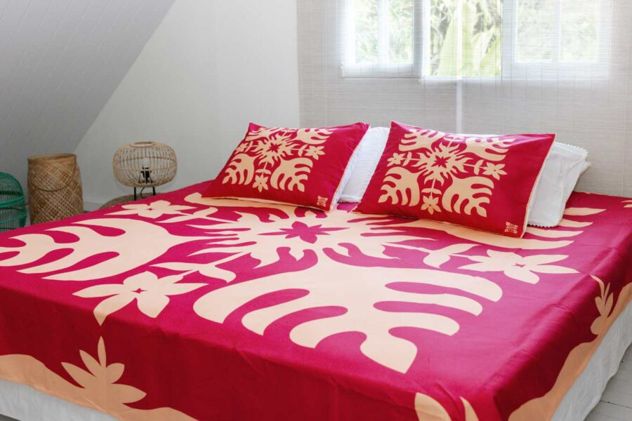 Aimata Tahiti Aute Bedset Red and Orange