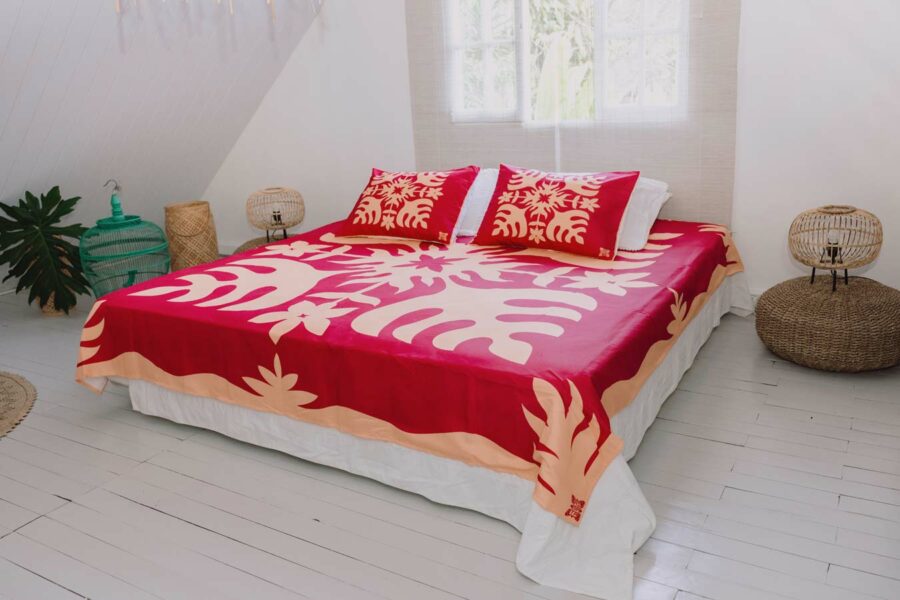 Aimata Tahiti Aute Bedset Red and Orange